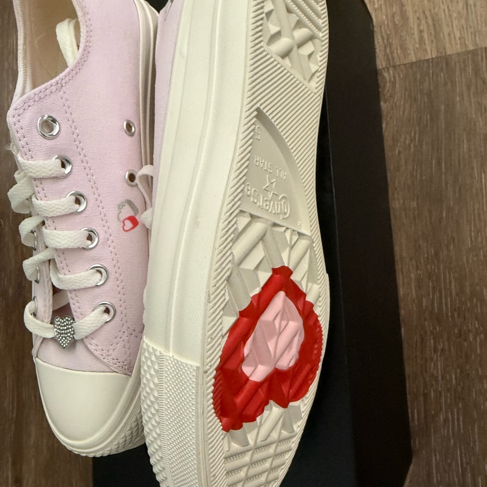 Converse Pink and White Low-Top Sneakers